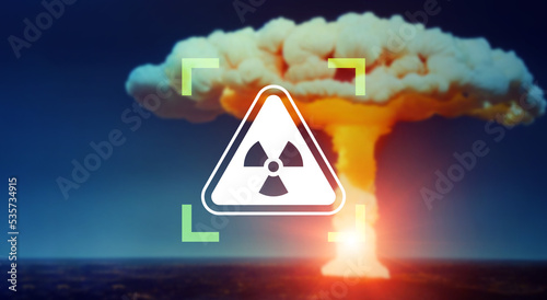 threat of nuclear attack. radiation icon. photo