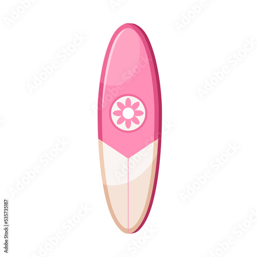 Longboard of Malibu type, rounded shape. Long board for water sport. Surfboar...
