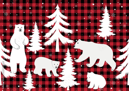 Christmas and New Year pattern at Buffalo Plaid. Festive background for design and print esp10 photo