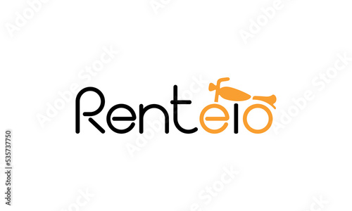 minimalist wordmark creative bike logo, motorcycle logo concept