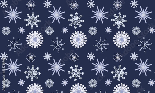 Christmas seamless dark pattern with snowflakes. Minimalistic illustrations, festive composition for the New Year.