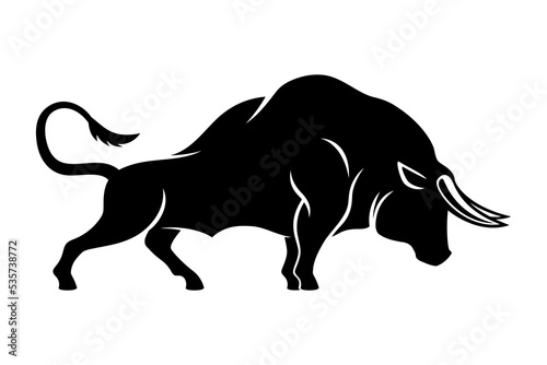 Strong bull icon isolated on white background.