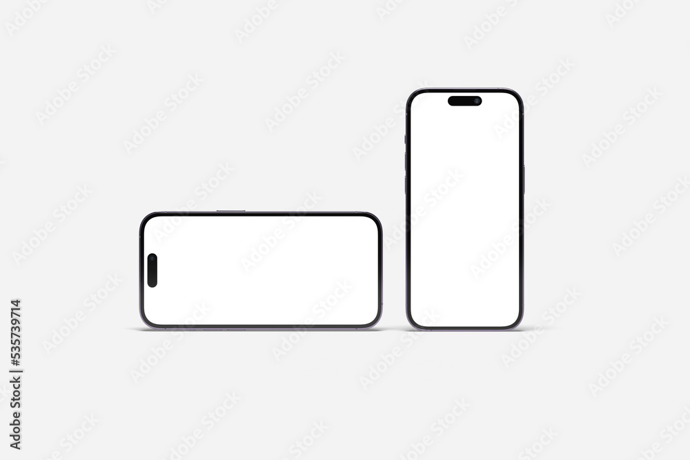 New realistic mobile phone smartphone mockup on white background New realistic mobile phone smartphone mockup on white background