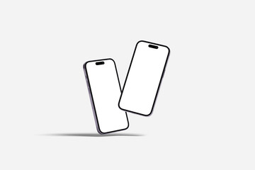 New realistic mobile phone smartphone mockup on white background