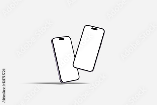 New realistic mobile phone smartphone mockup on white background