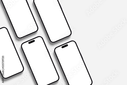 New realistic mobile phone smartphone mockup on white background