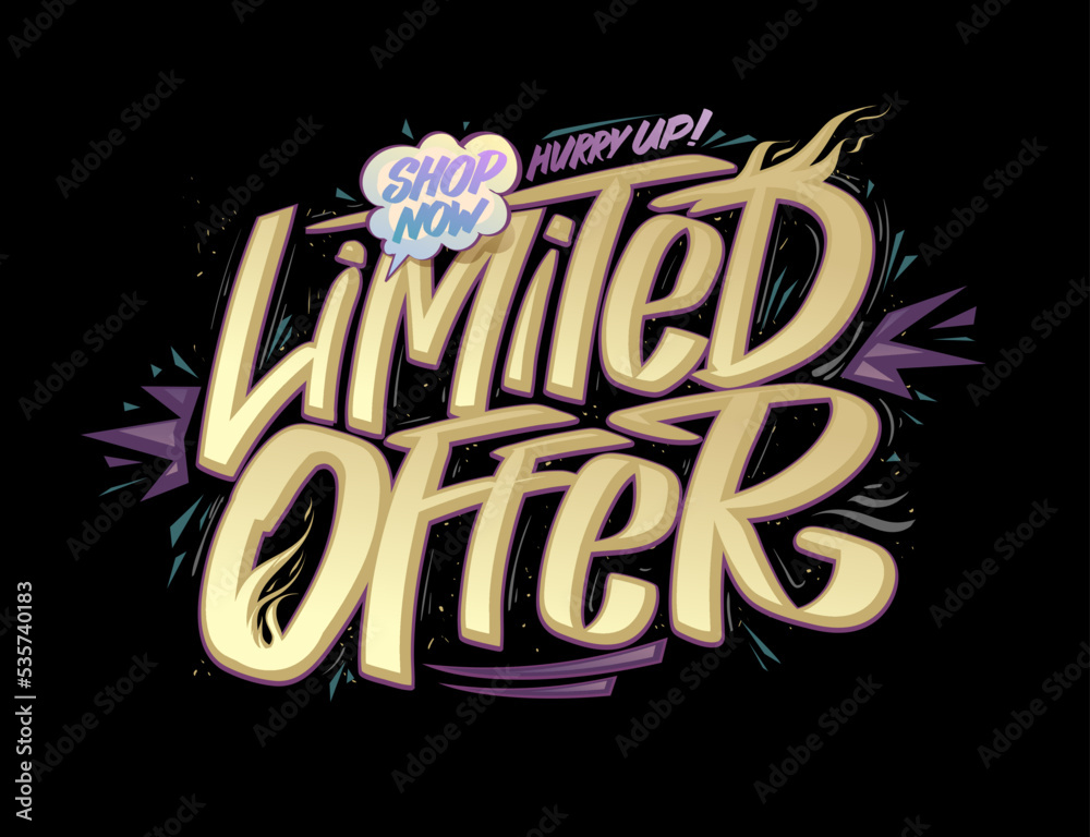 Obraz premium Limited offer web banner template, sale advertising vector poster