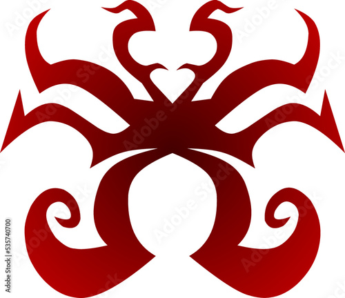 Simple tribal tattoo vector illustration. Simple tribal tattoo for logo, icon,sign, symbol, design, Halloween or decoration