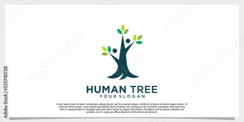 Human tree logo design unique concept Premium Vector Part 2