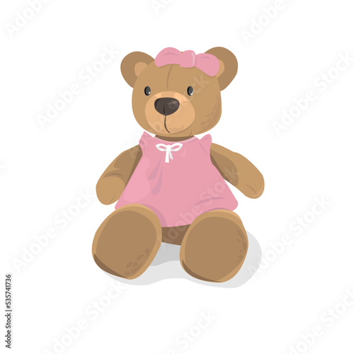 Bear doll girly. Vector illustration