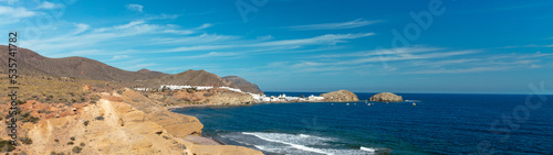 panoramic landscape view Cabo de Gata   mediterranean sea and coast