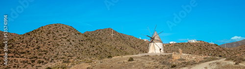 panorama landscape and windmill view