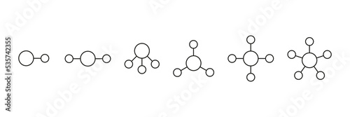Connect technology and network set, circle line icon. Digital structure, social technology community. Different grid connection. Team people. Vector outline