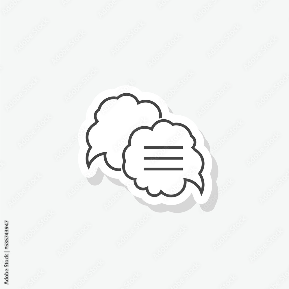 Chat message dialog discussion sticker isolated on white background Chat message dialog discussion sticker isolated on white background