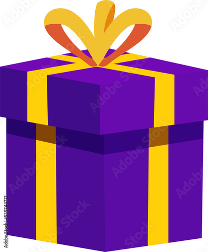 Gift box illustration in 3d style. Giftbox design element.