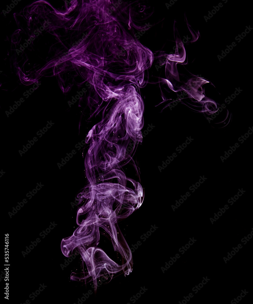 Purple smoke on dark background. Purple smoke on dark background.