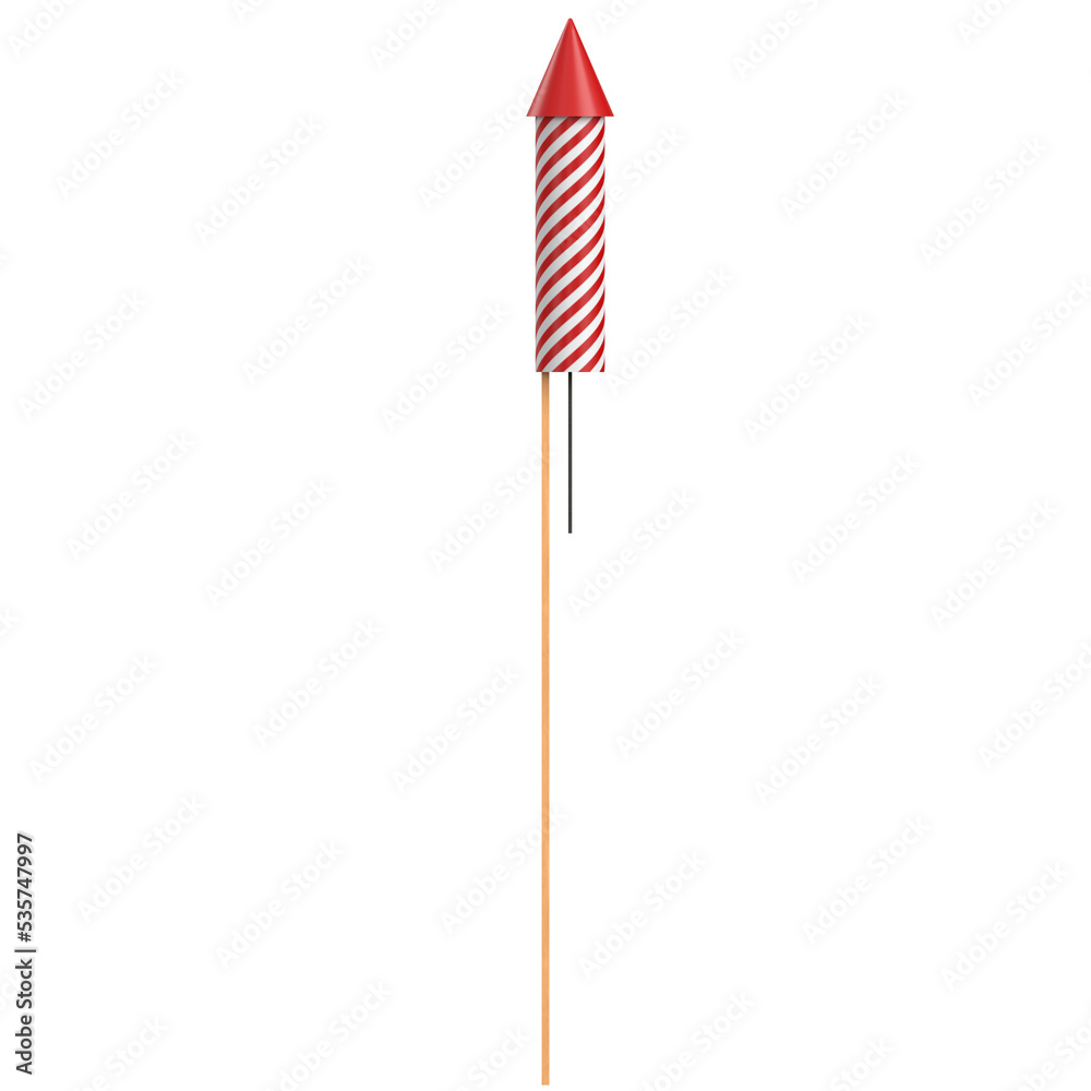 3d rendering illustration of a stylized firework rocket 3d rendering illustration of a stylized firework rocket