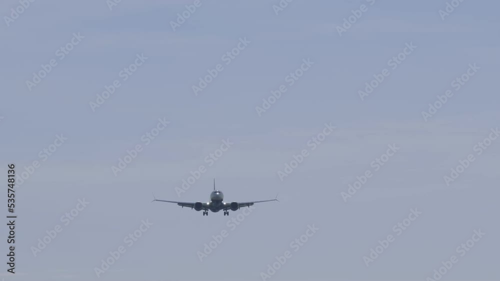 Close up of a airplane landing Close up of a airplane landing
