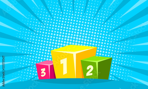 Comic podium show cartoon background