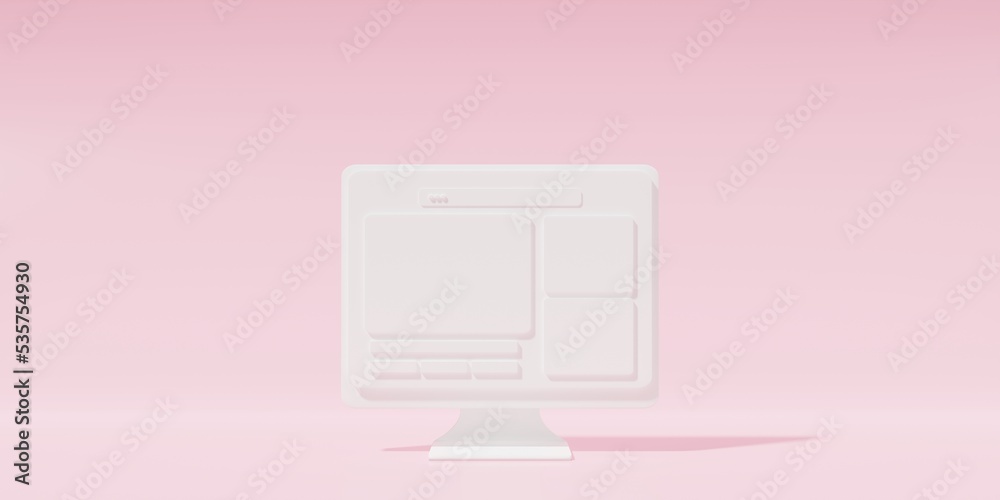 3d minimal desktop with pink background on 3d rendering 3d minimal desktop with pink background on 3d rendering