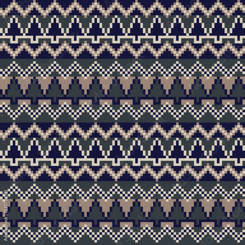 Christmas Tree Fair Isle Seamless Pattern Design