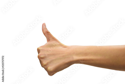 hand with thumb up isolated