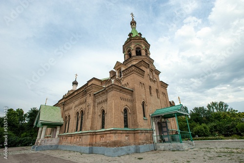 Facade of orthodox church in Samarkand, Uzbekistan photo