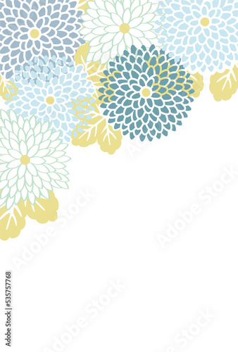 Background frame illustration with geometric flower pattern, card design template
