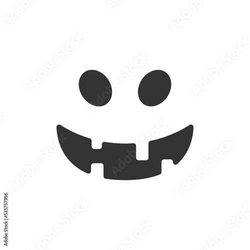Funny jack o lantern face with teeth. Halloween pumpkin face