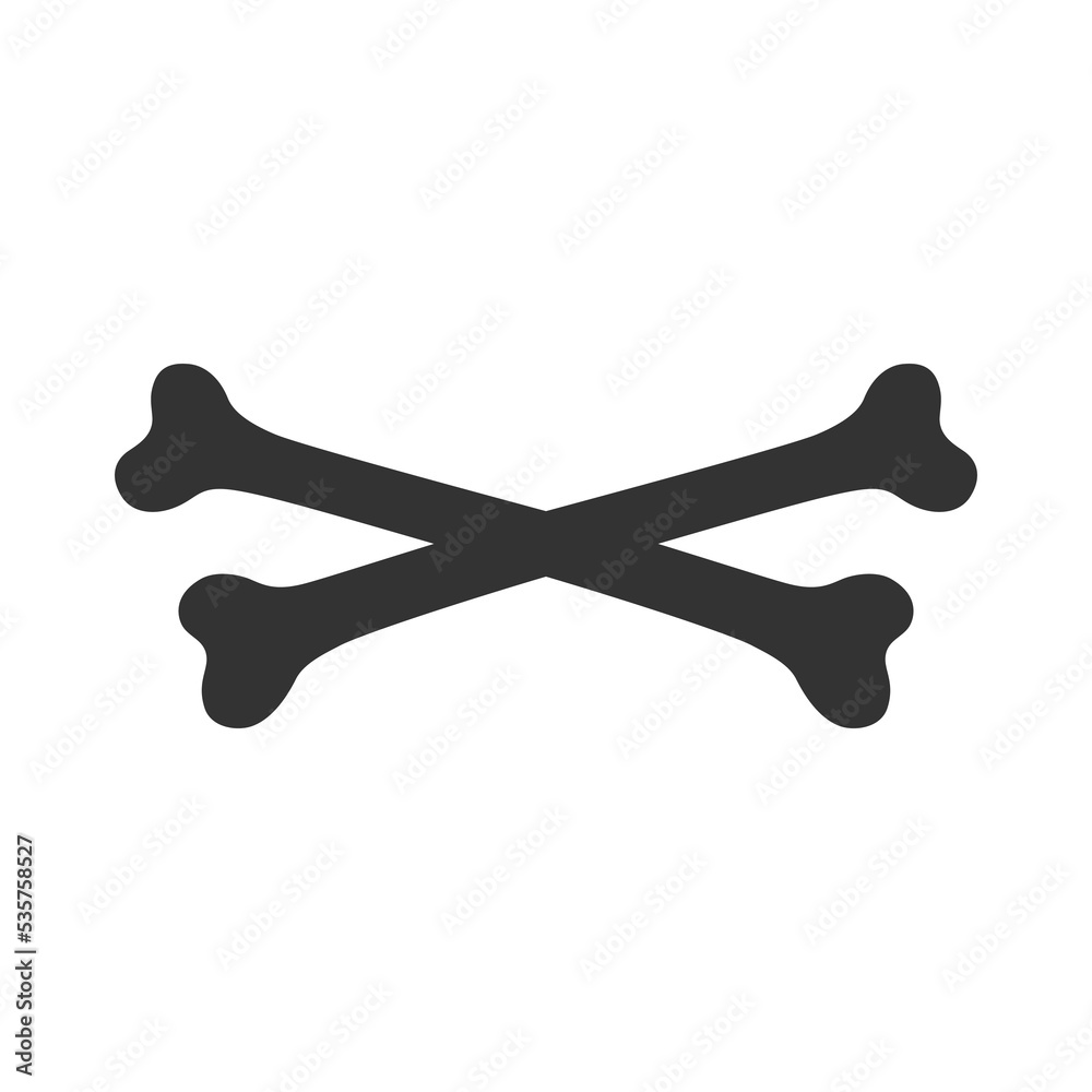 Crossbones icon isolated on white background Crossbones icon isolated on white background