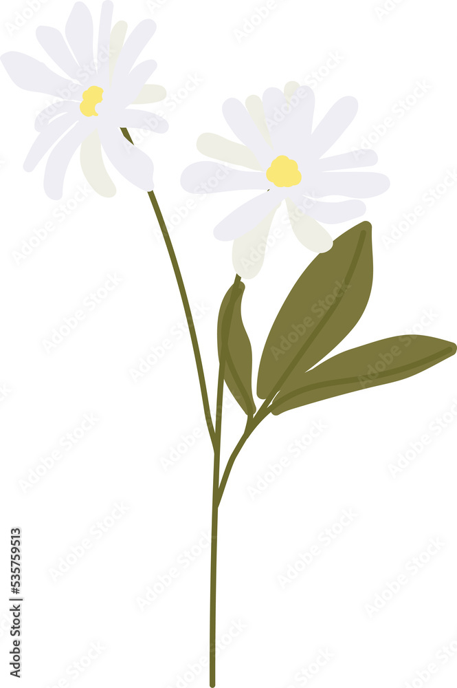 Fototapeta premium flat style beautiful flower in pink and purple tone