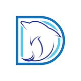 Letter D and dolphin logo template vector icon