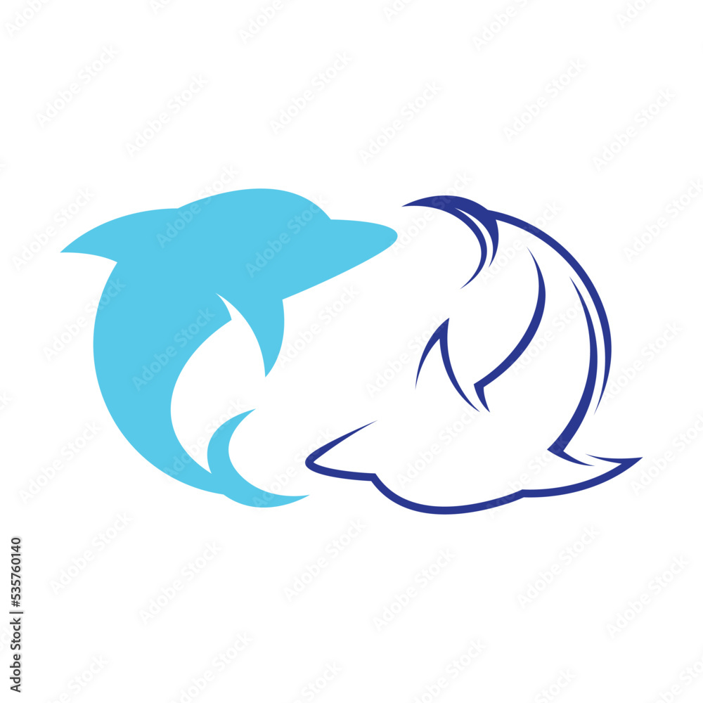Naklejka premium Dolphin logo template vector icon