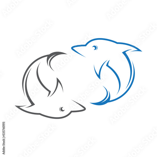 Dolphin logo template vector icon photo