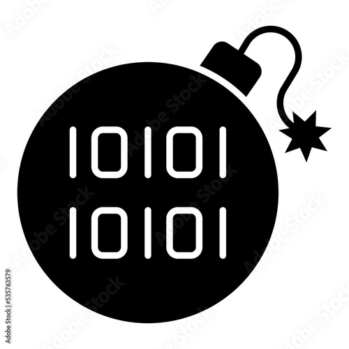 Logic bomb icon, editable solid icon