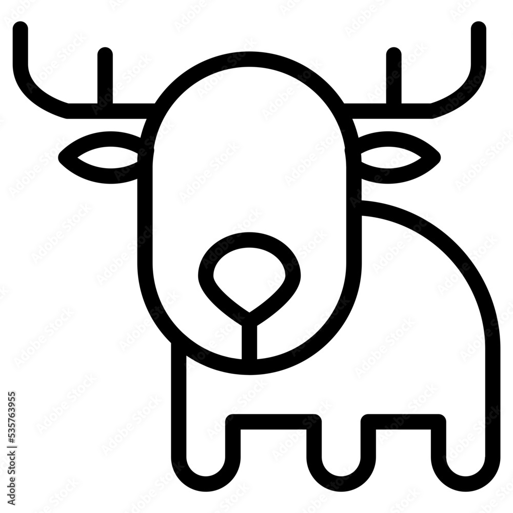 christmas reindeer head icon christmas reindeer head icon