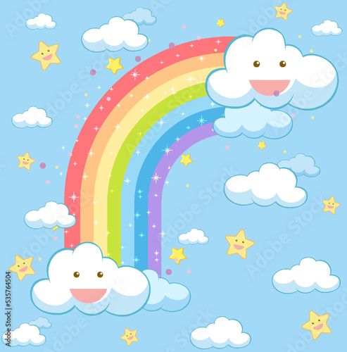 Cute pastel rainbow background