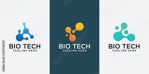 Bio tech logo design unique Premium Vector
