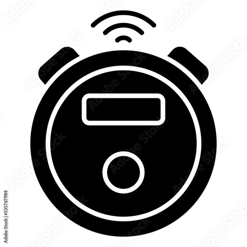 Conceptual solid design icon of smart stopwatch 