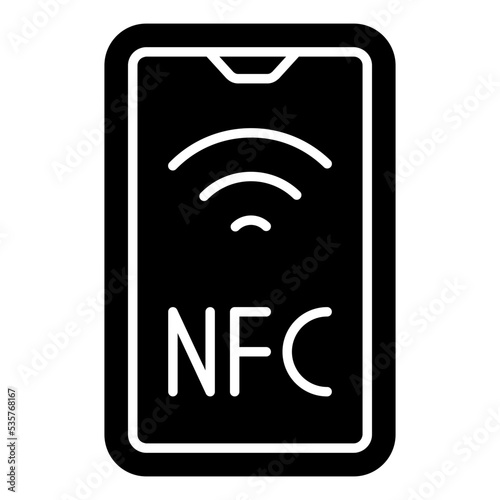 Mobile nfc technology icon, glyph design