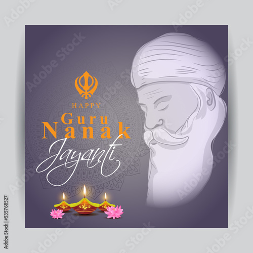 Vector illustration for Indian festival Guru Nanak Jayanti