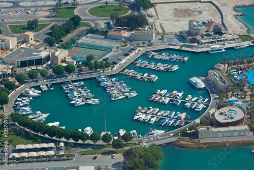 Aerial view of marina in the 'Al Bateen' district of Abu Dabhi photo