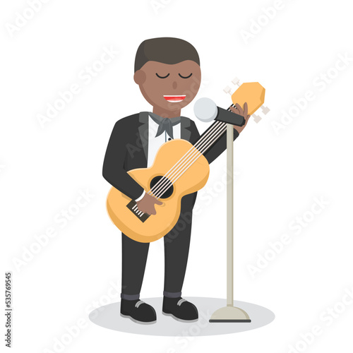 solo singer african appear on stage design character on white background