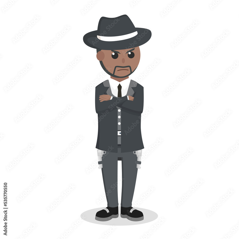 Mafia boss design character on white background