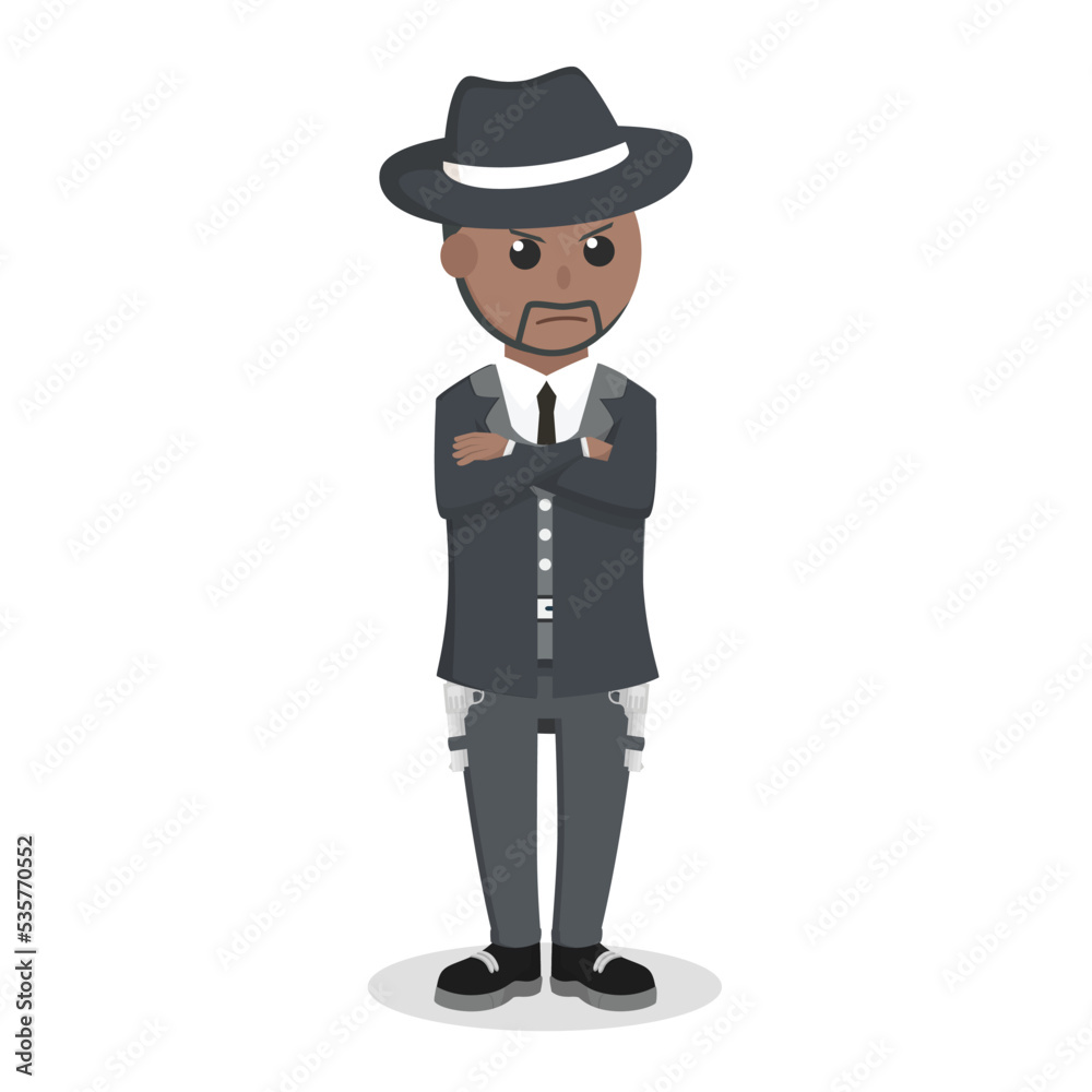 Mafia boss design character on white background