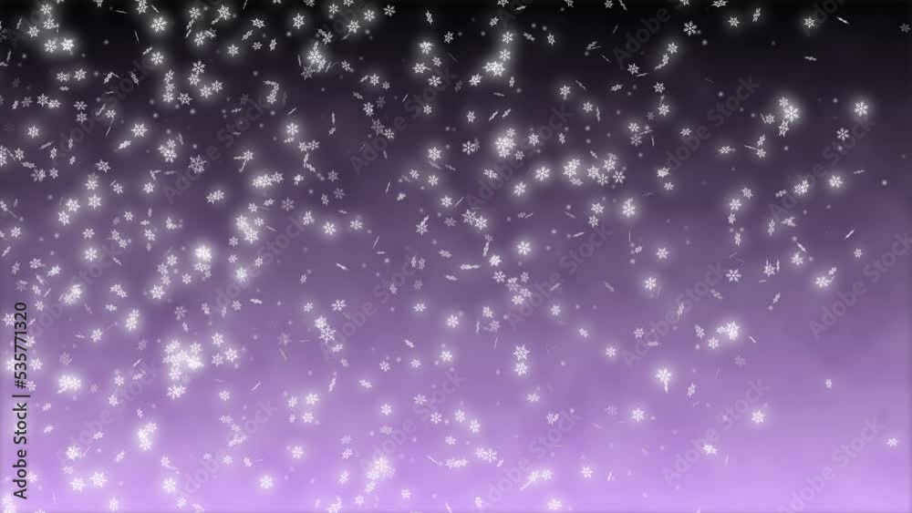雪の結晶 舞う 吹雪 左 旋風 【背景 グラデーション 黒 うす紫 冷気】 雪の結晶 舞う 吹雪 左 旋風 【背景 グラデーション 黒 うす紫 冷気】