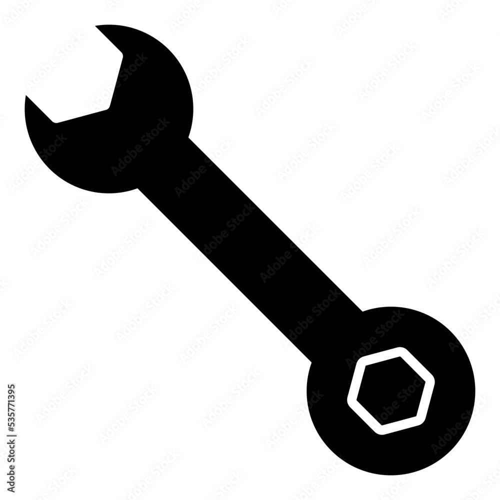 Editable design icon of wrench Editable design icon of wrench