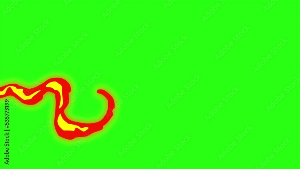 Loop animation fire with comic style on green screen background Loop animation fire with comic style on green screen background