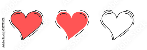 Beating hearts icons set