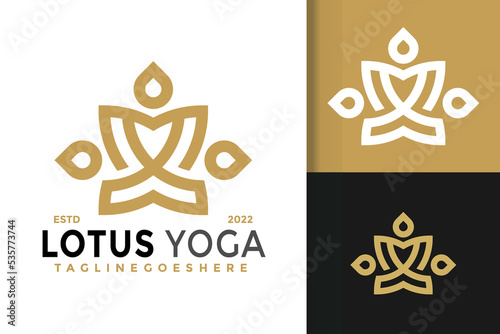 Lotus Yoga Elegant Logo Design  brand identity logos vector  modern logo  Logo Designs Vector Illustration Template